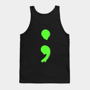 dripping/melting semicolon in neon green Tank Top